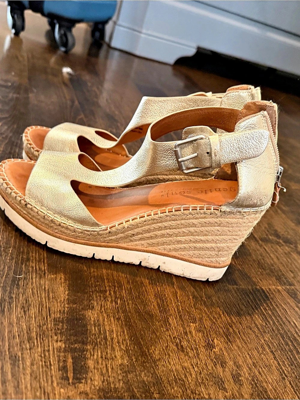 Gentle Souls Wedge Sandals in Gold